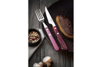 Set de 6 couteaux à steak Tramontina lame crantée 11cm manche rouge
