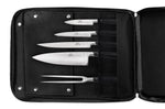 Sac spécial chef Sabatier Edonist 4 couteaux de cuisine français + 1 fourchette - Exclusivité