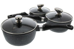 Set de 3 casseroles Pradel Excellence Onda 16/18/20cm tous feux/ induction - 3 manches amovibles
