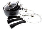 Set de 3 casseroles Pradel Excellence Onda 16/18/20cm tous feux/ induction - 3 manches amovibles