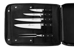 Sac spécial chef Sabatier Idéal Inox 4 couteaux de cuisine français + 1 fourchette - Exclusivité