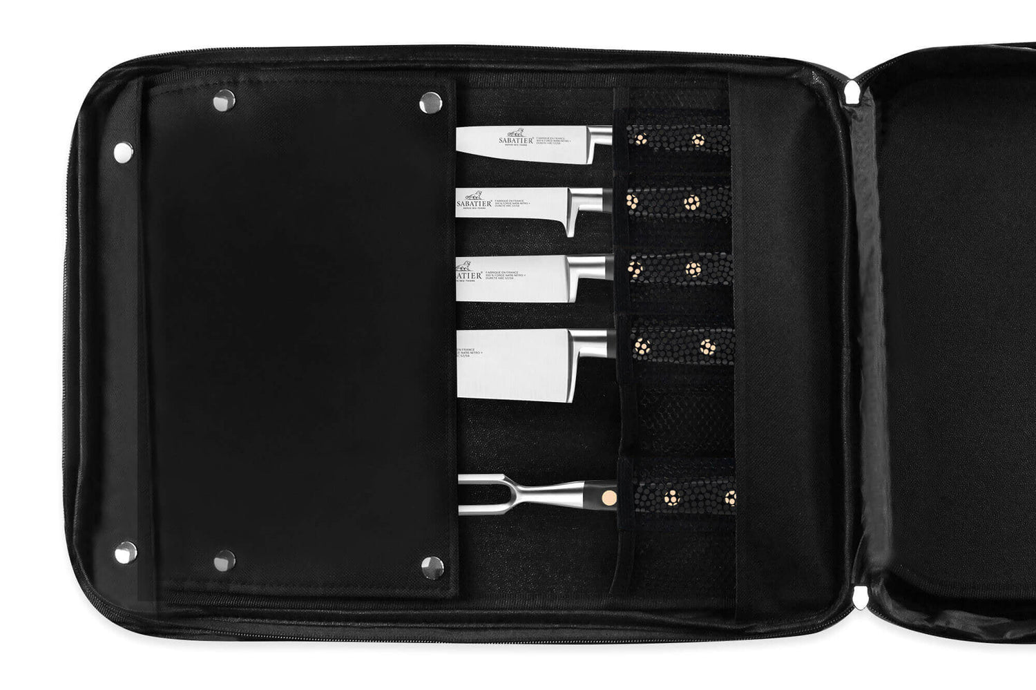 Sac spécial chef Sabatier Chef 4 couteaux de cuisine français + 1 fourchette - Exclusivité