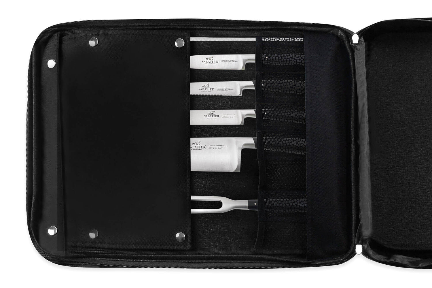Sac spécial chef Sabatier Edonist 4 couteaux de cuisine français + 14 ustensiles - Exclusivité