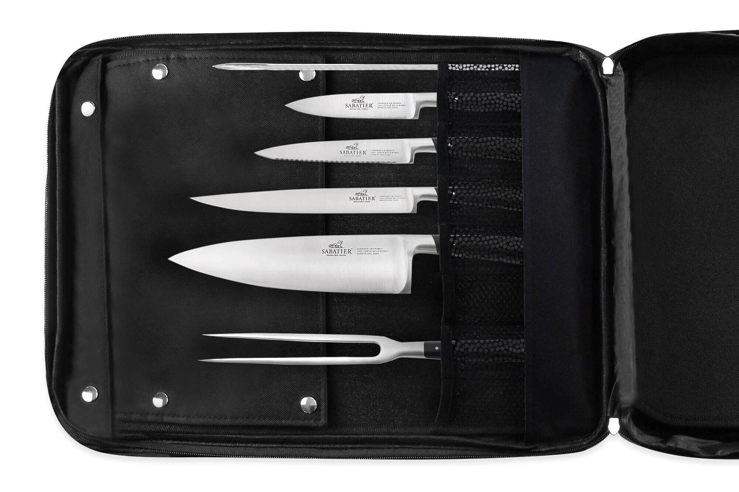Sac spécial chef Sabatier Edonist 4 couteaux de cuisine français + 14 ustensiles - Exclusivité