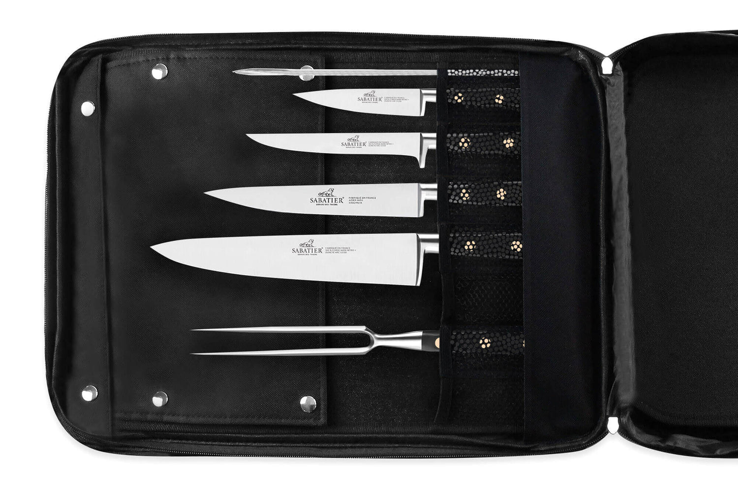 Sac spécial chef Sabatier Chef 4 couteaux de cuisine français + 14 ustensiles - Exclusivité