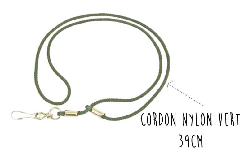 Cordon sifflet Elless nylon vert 39cm