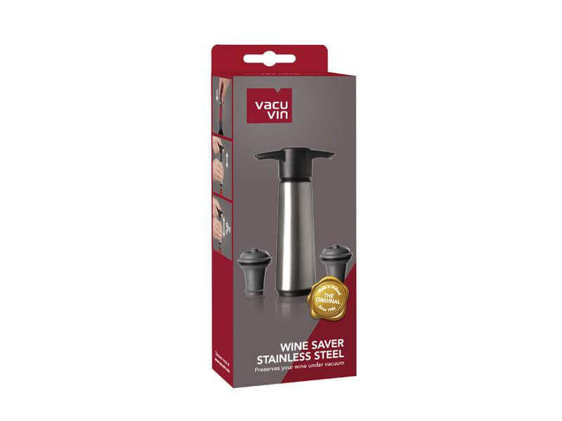 Coffret Wine Saver Vacu Vin acier 3 pièces
