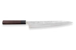 Couteau sujihiki japonais artisanal martelé Yu Kurosaki Shizuku 27cm acier SG2