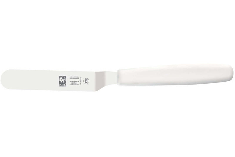 Spatule coudée Icel 9cm acier inox manche blanc