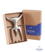 Fourchette à viande Tridens acier inox brossé + socle tout inox