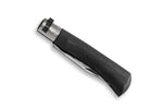 Couteau artisanal Old Bear damas M lame inox 8cm bois d'ayous stratifié avec virole