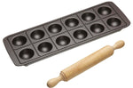 Coffret moule à raviolis 5x5cm antiadhésif + mini rouleau Kitchen Craft