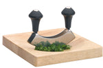 Set hachoir berceuse double lame inox + planche en bois Kitchen Craft