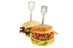 Set de 2 pics à burgers Gefu Torro motif tête de mort et flamme