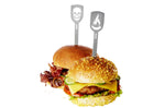 Set de 2 pics à burgers Gefu Torro motif tête de mort et flamme