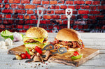 Set de 2 pics à burgers Gefu Torro motif tête de mort et flamme