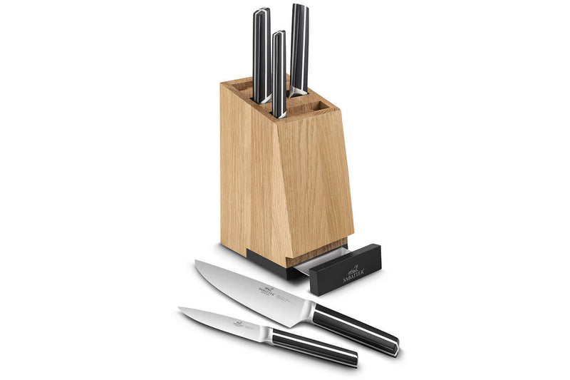 Bloc en chêne 5 couteaux cuisine Sabatier International avec support tablette intégré