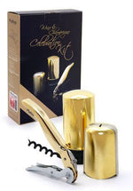 Coffret tire bouchon vin et champagne Pulltex 3 pièces - Or