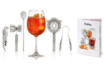 Kit cocktail 5 pièces Pulltex acier inoxydable + recettes