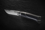 Couteau Opinel n°8 Ellipse lame 8,5cm acier inox manche ébène