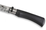 Couteau artisanal Old Bear damas M lame inox 8cm bois d'ayous stratifié avec virole