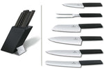Bloc Victorinox Swiss Modern 6 pièces bois de hêtre laqué noir acier inox
