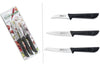 Set 3 couteaux de cuisine Sanelli Jolly acier inox manche noir