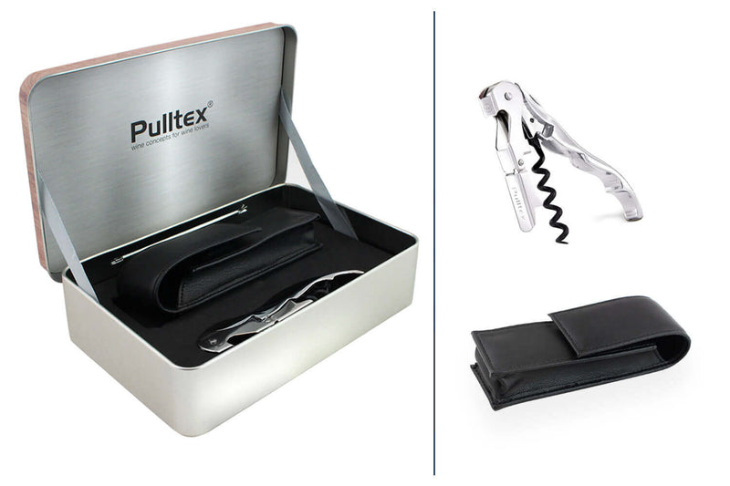 Coffret tire bouchon Pulltex + étui + boite de rangement Chrome