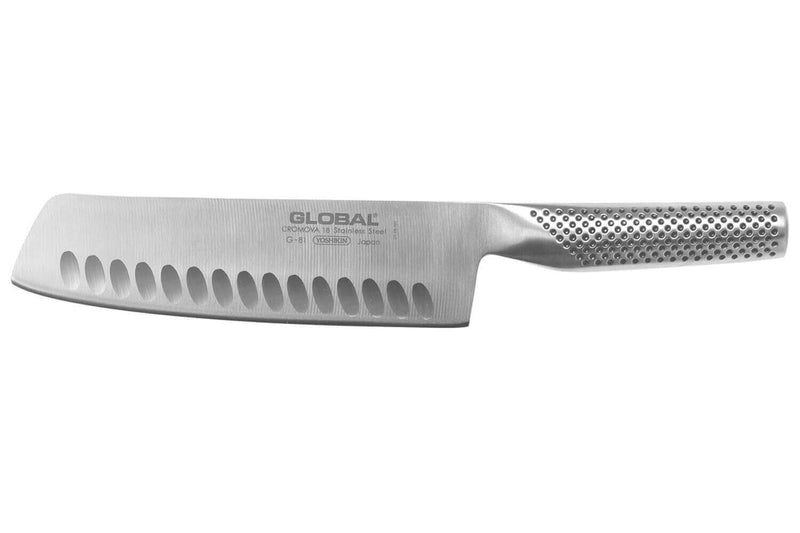 Couperet à légumes japonais Global G81 lame alvéolée 18cm