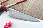 Couteau universel japonais artisanal Yoshimi Kato 12cm VG10 Nickel Damascus cerisier
