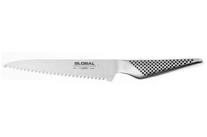 Couteau à légumes japonais Global GS14 lame crantée 15cm