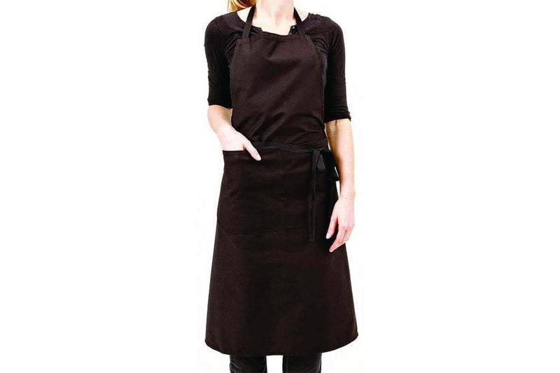 Tablier valet noir Matfer avec bavette et poche