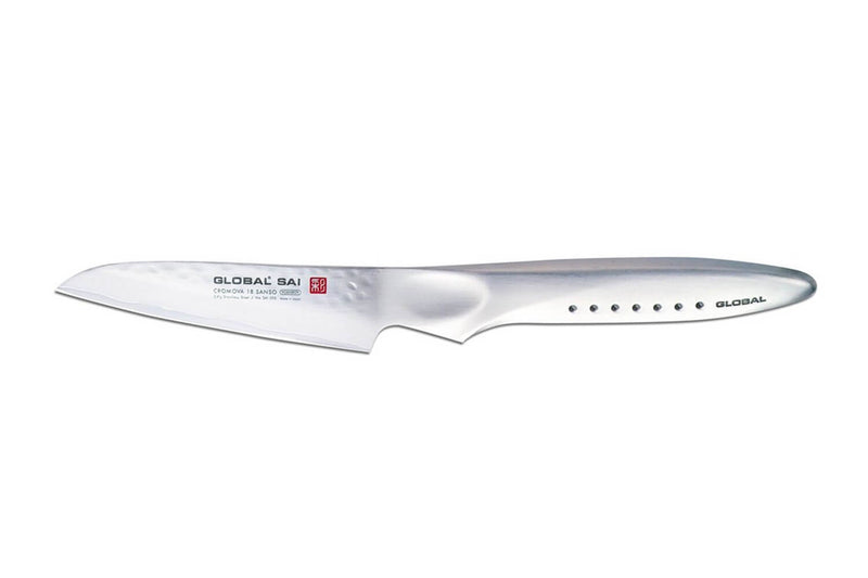 Couteau d'office japonais Global Sai S03R lame droite martelée 9cm