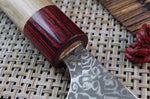 Couteau de chef japonais artisanal Yoshimi Kato 18cm VG10 Nickel Damascus cerisier