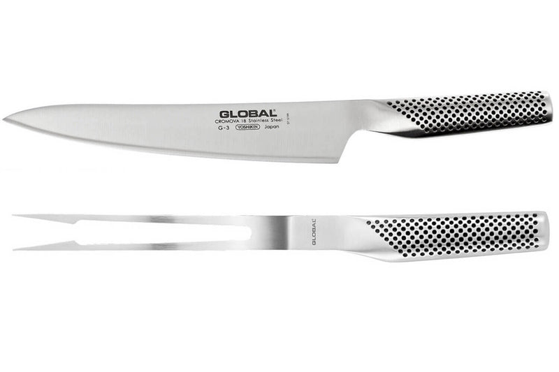 Set 2 couverts à viande japonais Global G313 acier inox