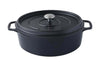Cocotte ovale Invicta en fonte émaillée noire 35cm