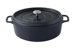 Cocotte ovale Invicta en fonte émaillée noire 35cm