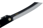 Couteau pliant Higonokami luxe 17.N acier carbone manche laiton noir 12cm