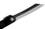 Couteau pliant Higonokami luxe 16.N acier carbone manche laiton noir 10cm
