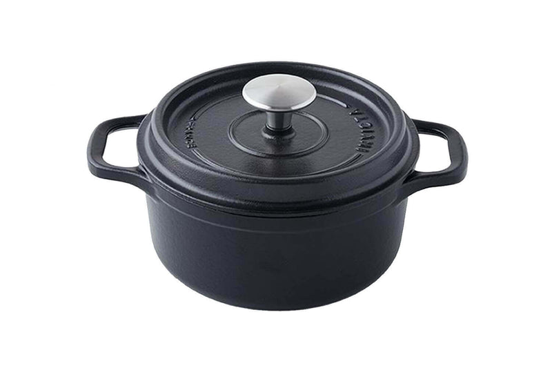 Cocotte ronde Invicta en fonte émaillée noire 20cm