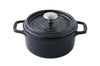 Cocotte ronde Invicta en fonte émaillée noire 24cm