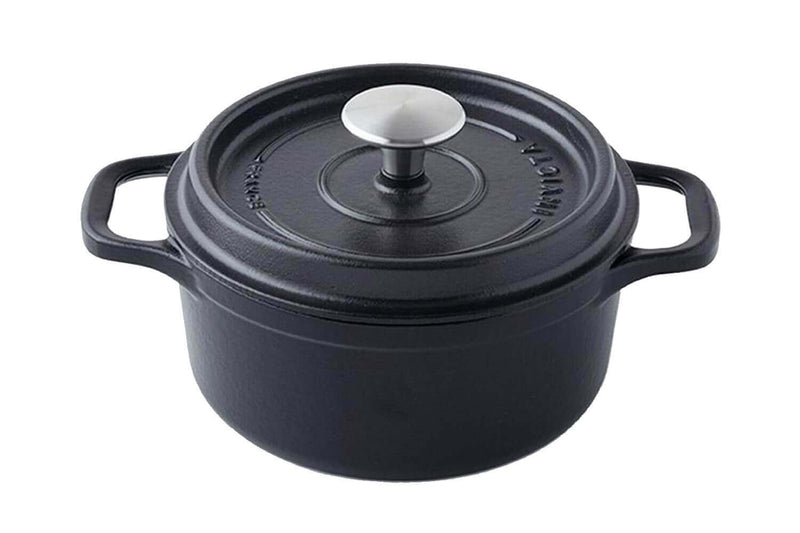 Cocotte ronde Invicta en fonte émaillée noire 28cm