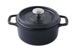 Cocotte ronde Invicta en fonte émaillée noire 28cm