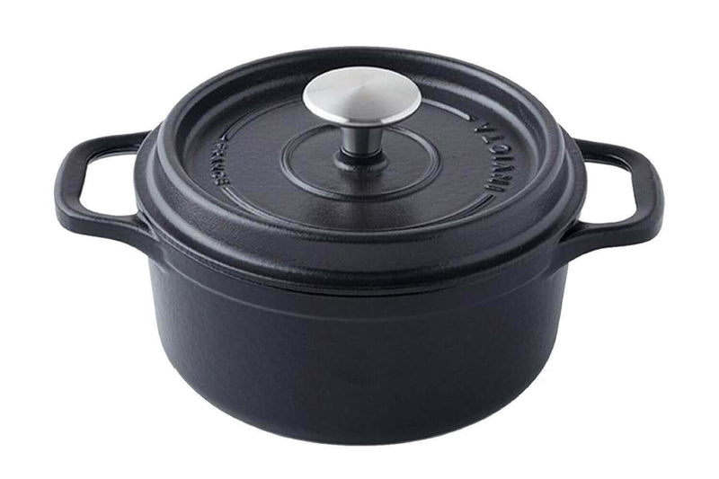 Cocotte ronde Invicta en fonte émaillée noire 32cm