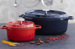 Cocotte ronde Invicta en fonte émaillée noire 32cm