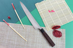 Couteau sujihiki japonais artisanal martelé Yu Kurosaki Shizuku 27cm acier SG2