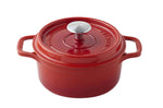 Cocotte ronde Invicta en fonte émaillée rubis 24cm