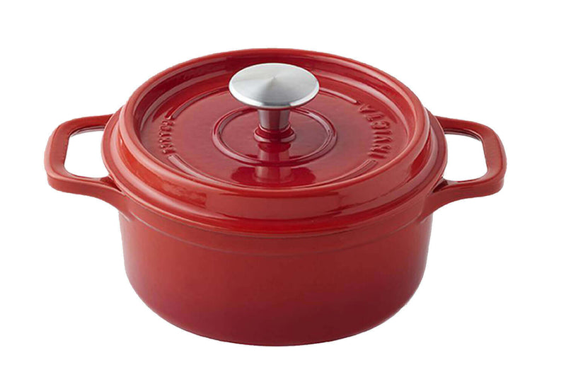 Cocotte ronde Invicta en fonte émaillée rubis 32cm