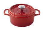 Cocotte ronde Invicta en fonte émaillée rubis 32cm