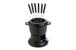 Service à fondue bourguignonne Invicta en fonte émaillée avec brûleur et fourchettes